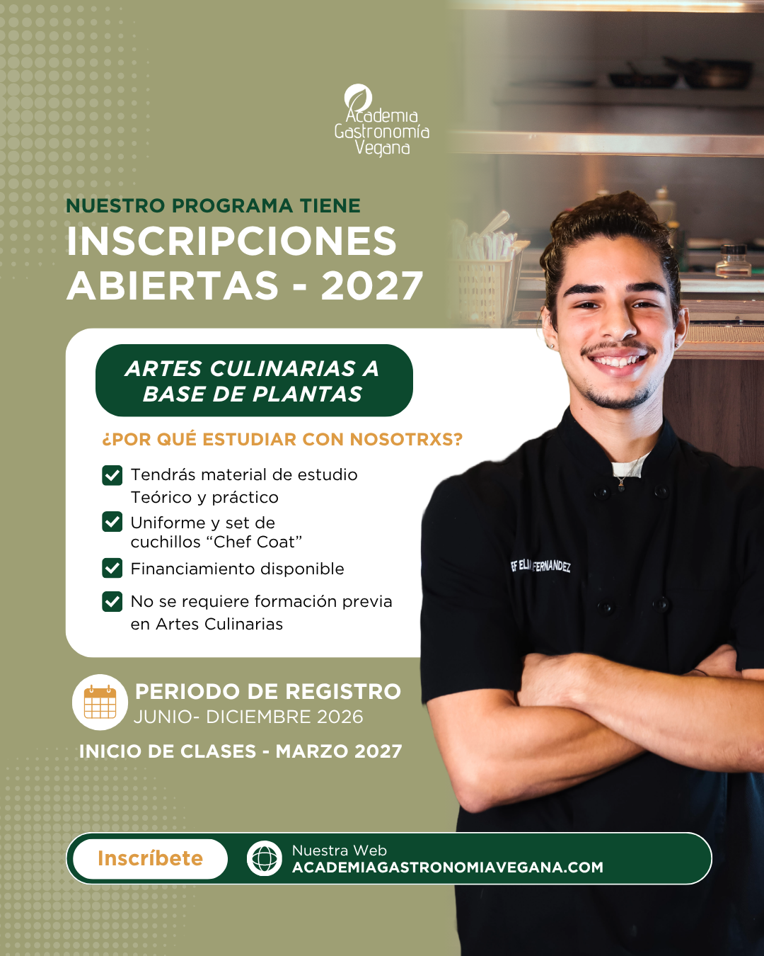 ESPECIALIZACIÓN EN ARTES CULINARIAS A BASE DE PLANTAS [EACBP] Matrícula 2027